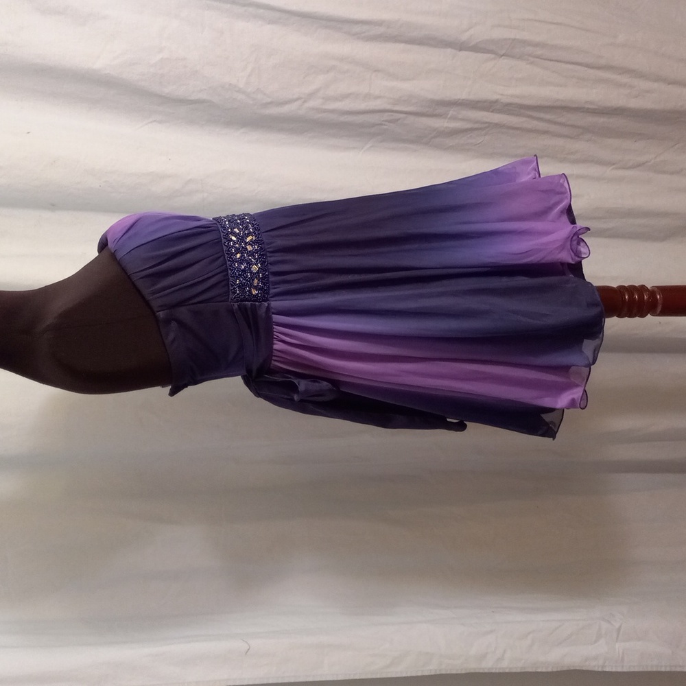 Sequin Hearts 5  Purple Beaded Strapless Mini Dress Cocktail Party Juniors - Picture 6 of 12